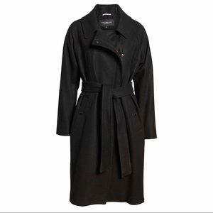 NWT Andrew Marc Black Wool Trench Coat - Size 10